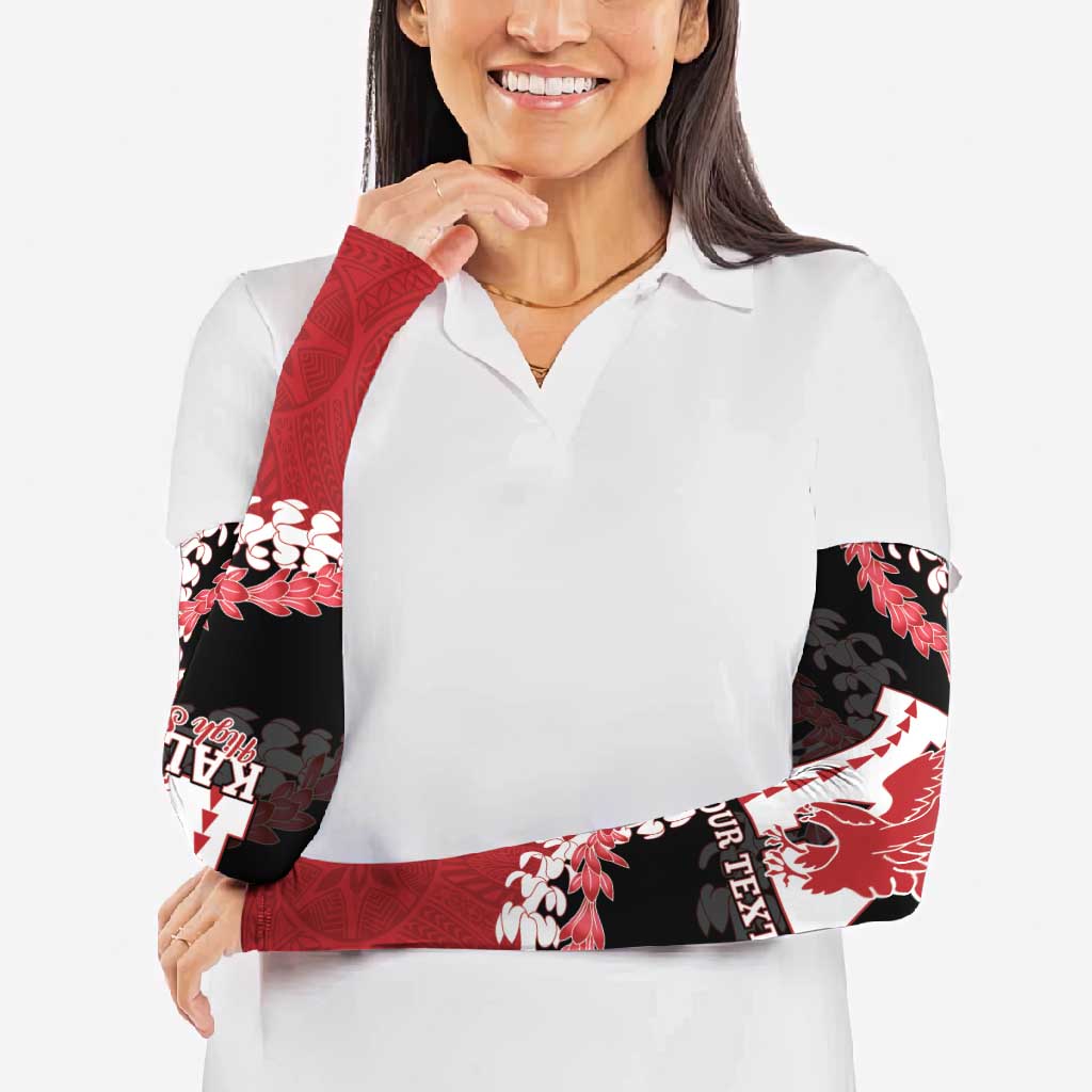 Personalized Kalani Hawaii High School Arm Sleeves Puakenikeni Lei Hawaiian Pattern - Polynesian Pride