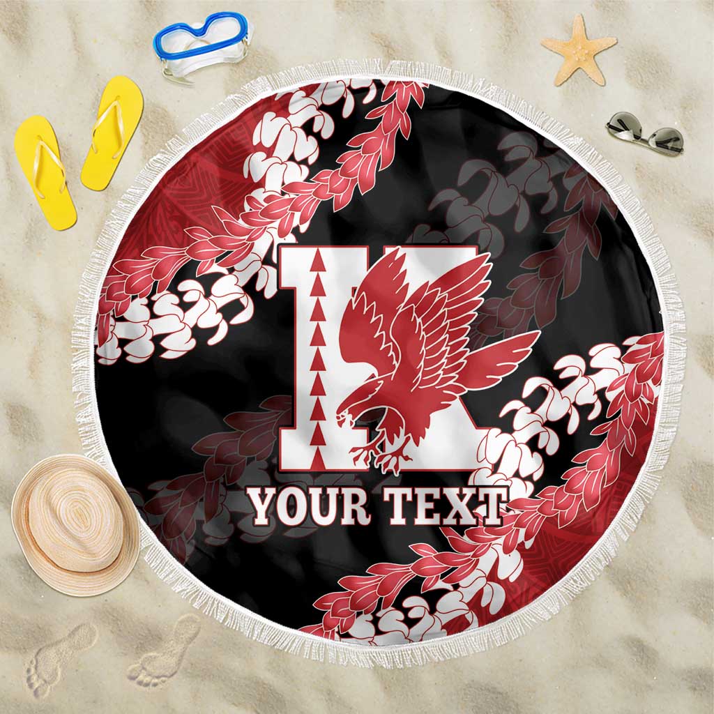 Personalized Kalani Hawaii High School Beach Blanket Puakenikeni Lei Hawaiian Pattern LT14 One Size 150cm Red - Polynesian Pride