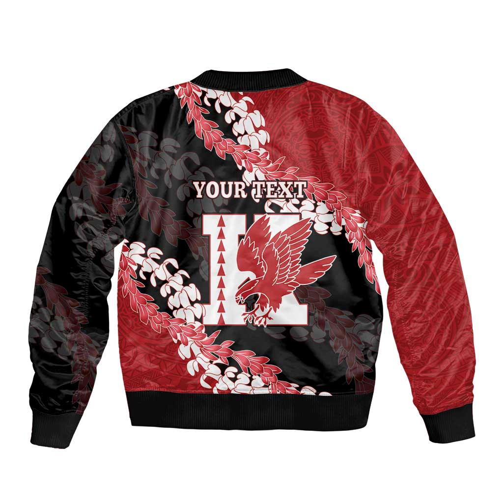 Personalized Kalani Hawaii High School Bomber Jacket Puakenikeni Lei Hawaiian Pattern - Polynesian Pride