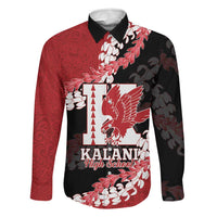 Personalized Kalani Hawaii High School Family Matching Off The Shoulder Long Sleeve Dress and Hawaiian Shirt Puakenikeni Lei Hawaiian Pattern LT14 Dad's Shirt - Long Sleeve Red - Polynesian Pride