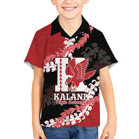 Personalized Kalani Hawaii High School Family Matching Off Shoulder Maxi Dress and Hawaiian Shirt Puakenikeni Lei Hawaiian Pattern LT14 Son's Shirt Red - Polynesian Pride