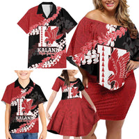 Personalized Kalani Hawaii High School Family Matching Off Shoulder Short Dress and Hawaiian Shirt Puakenikeni Lei Hawaiian Pattern LT14 - Polynesian Pride