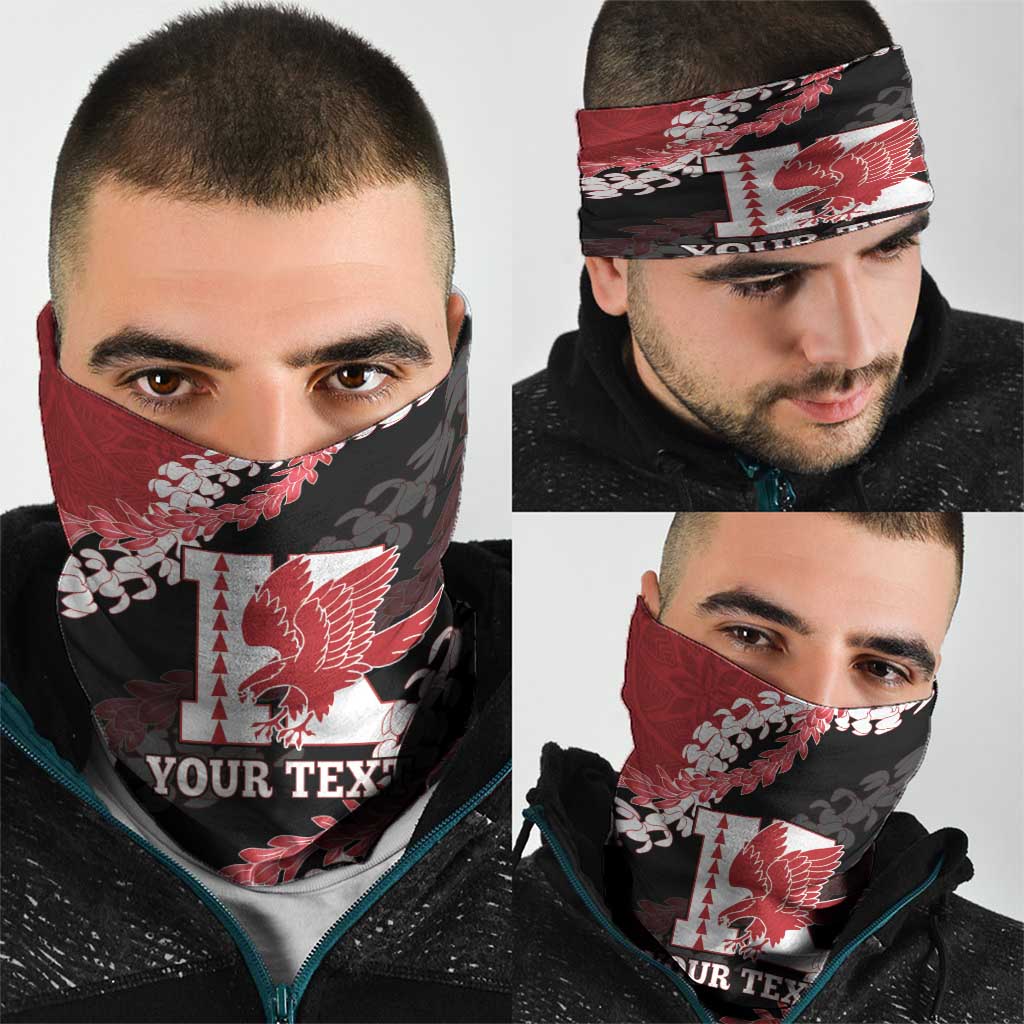 Personalized Kalani Hawaii High School Neck Gaiter Puakenikeni Lei Hawaiian Pattern - Polynesian Pride