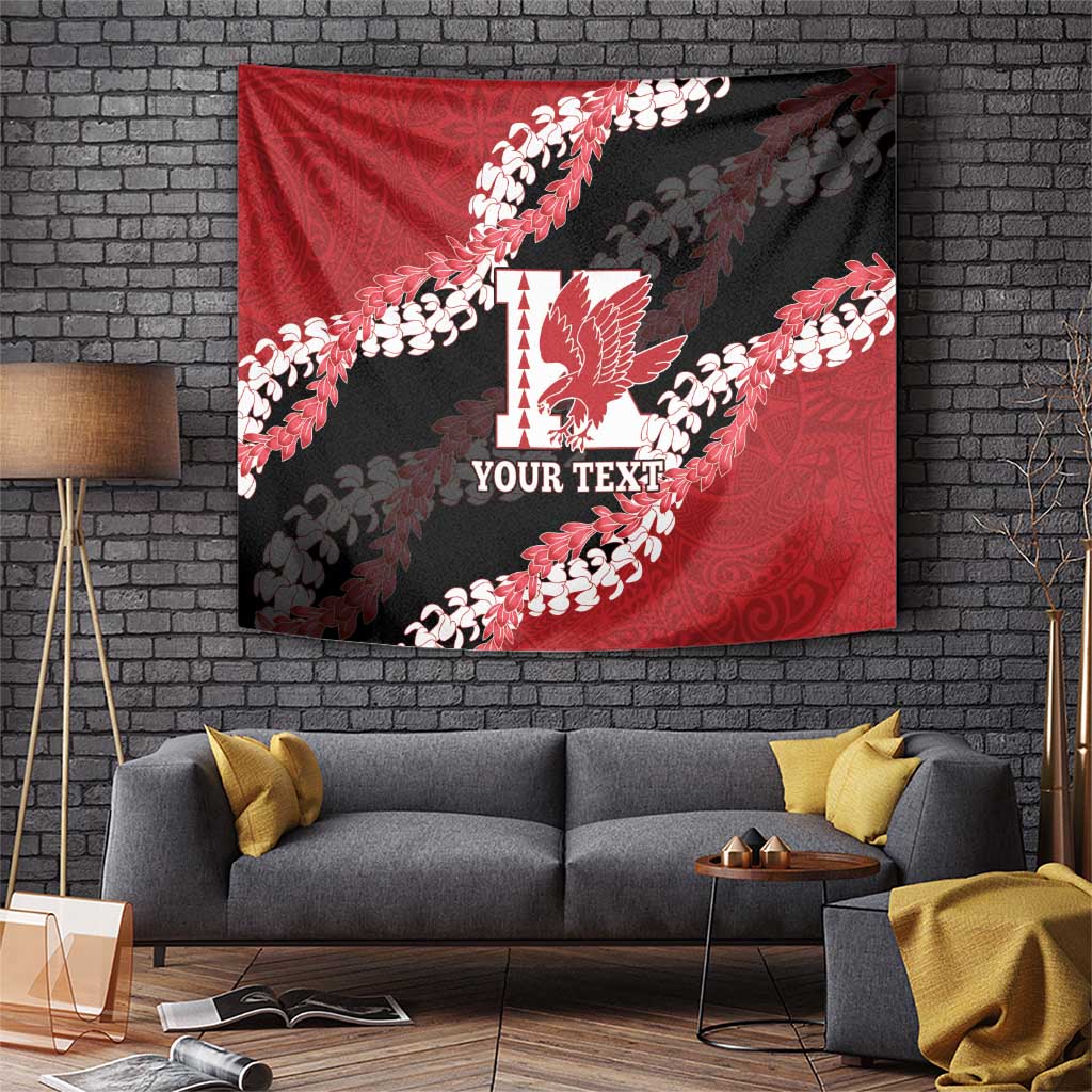 Personalized Kalani Hawaii High School Tapestry Puakenikeni Lei Hawaiian Pattern LT14 Red - Polynesian Pride