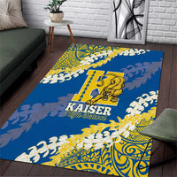 Kaiser Hawaii High School Area Rug Puakenikeni Lei Hawaiian Pattern LT14 Blue - Polynesian Pride