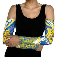 Personalized Kaiser Hawaii High School Arm Sleeves Puakenikeni Lei Hawaiian Pattern LT14 - Polynesian Pride