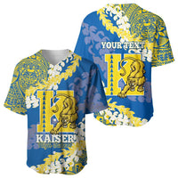 Personalized Kaiser Hawaii High School Baseball Jersey Puakenikeni Lei Hawaiian Pattern - Polynesian Pride