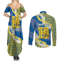 Personalized Kaiser Hawaii High School Couples Matching Summer Maxi Dress and Long Sleeve Button Shirt Puakenikeni Lei Hawaiian Pattern - Polynesian Pride