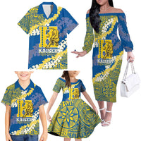 Personalized Kaiser Hawaii High School Family Matching Off The Shoulder Long Sleeve Dress and Hawaiian Shirt Puakenikeni Lei Hawaiian Pattern LT14 - Polynesian Pride