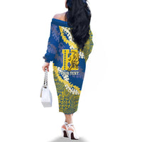 Personalized Kaiser Hawaii High School Family Matching Off The Shoulder Long Sleeve Dress and Hawaiian Shirt Puakenikeni Lei Hawaiian Pattern LT14 - Polynesian Pride
