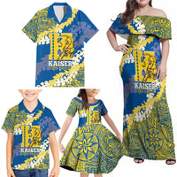Personalized Kaiser Hawaii High School Family Matching Off Shoulder Maxi Dress and Hawaiian Shirt Puakenikeni Lei Hawaiian Pattern LT14 - Polynesian Pride