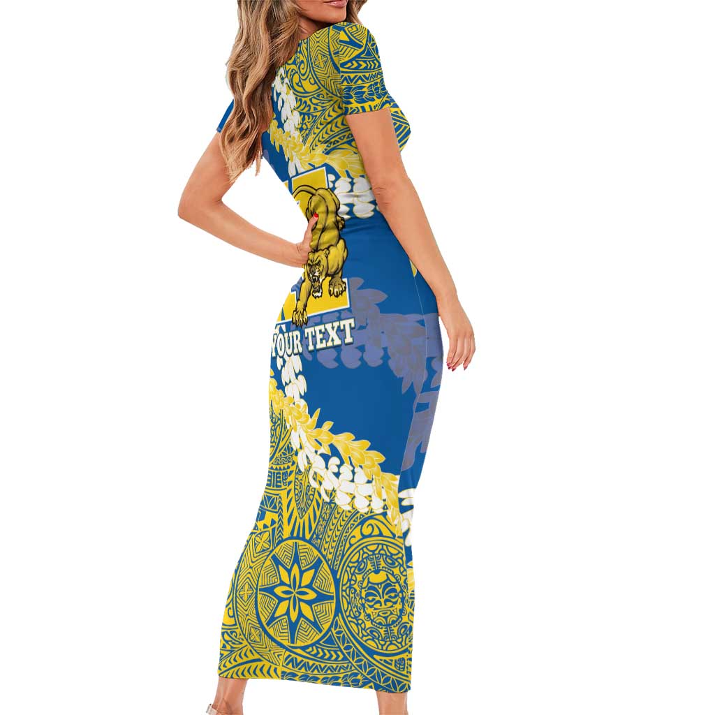 Personalized Kaiser Hawaii High School Family Matching Short Sleeve Bodycon Dress and Hawaiian Shirt Puakenikeni Lei Hawaiian Pattern LT14 - Polynesian Pride