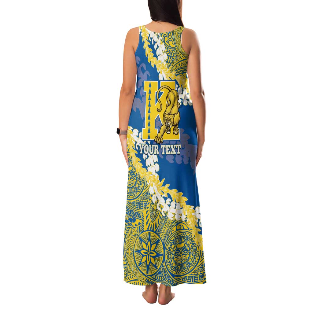 Personalized Kaiser Hawaii High School Family Matching Tank Maxi Dress and Hawaiian Shirt Puakenikeni Lei Hawaiian Pattern LT14 - Polynesian Pride