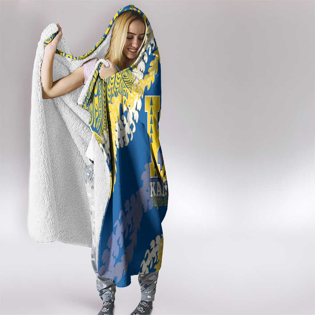 Kaiser Hawaii High School Hooded Blanket Puakenikeni Lei Hawaiian Pattern - Polynesian Pride