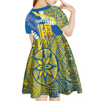 Personalized Kaiser Hawaii High School Kid Short Sleeve Dress Puakenikeni Lei Hawaiian Pattern LT14 - Polynesian Pride