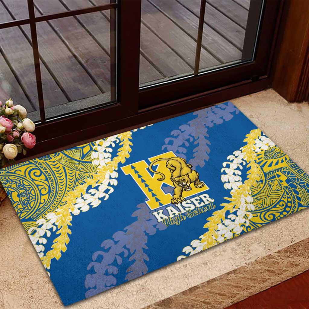 Kaiser Hawaii High School Rubber Doormat Puakenikeni Lei Hawaiian Pattern LT14 - Polynesian Pride