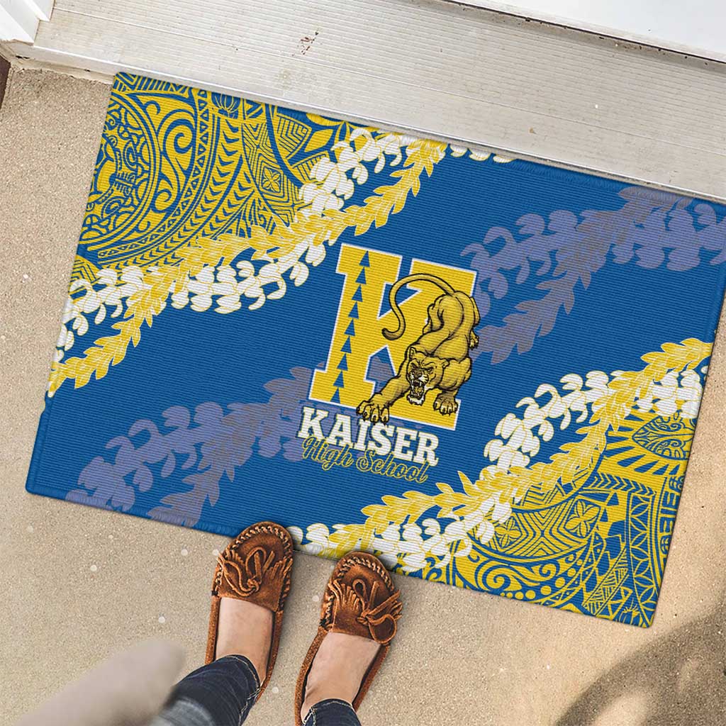 Kaiser Hawaii High School Rubber Doormat Puakenikeni Lei Hawaiian Pattern LT14 - Polynesian Pride