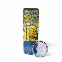 Personalized Kaiser Hawaii High School Skinny Tumbler Puakenikeni Lei Hawaiian Pattern LT14 - Polynesian Pride