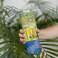 Personalized Kaiser Hawaii High School Skinny Tumbler Puakenikeni Lei Hawaiian Pattern LT14 - Polynesian Pride