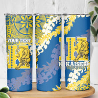 Personalized Kaiser Hawaii High School Skinny Tumbler Puakenikeni Lei Hawaiian Pattern LT14 - Polynesian Pride