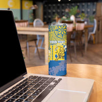 Personalized Kaiser Hawaii High School Skinny Tumbler Puakenikeni Lei Hawaiian Pattern LT14 - Polynesian Pride