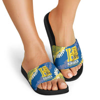 Kaiser Hawaii High School Slide Sandals Puakenikeni Lei Hawaiian Pattern - Polynesian Pride