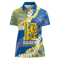 Personalized Kaiser Hawaii High School Women Polo Shirt Puakenikeni Lei Hawaiian Pattern - Polynesian Pride