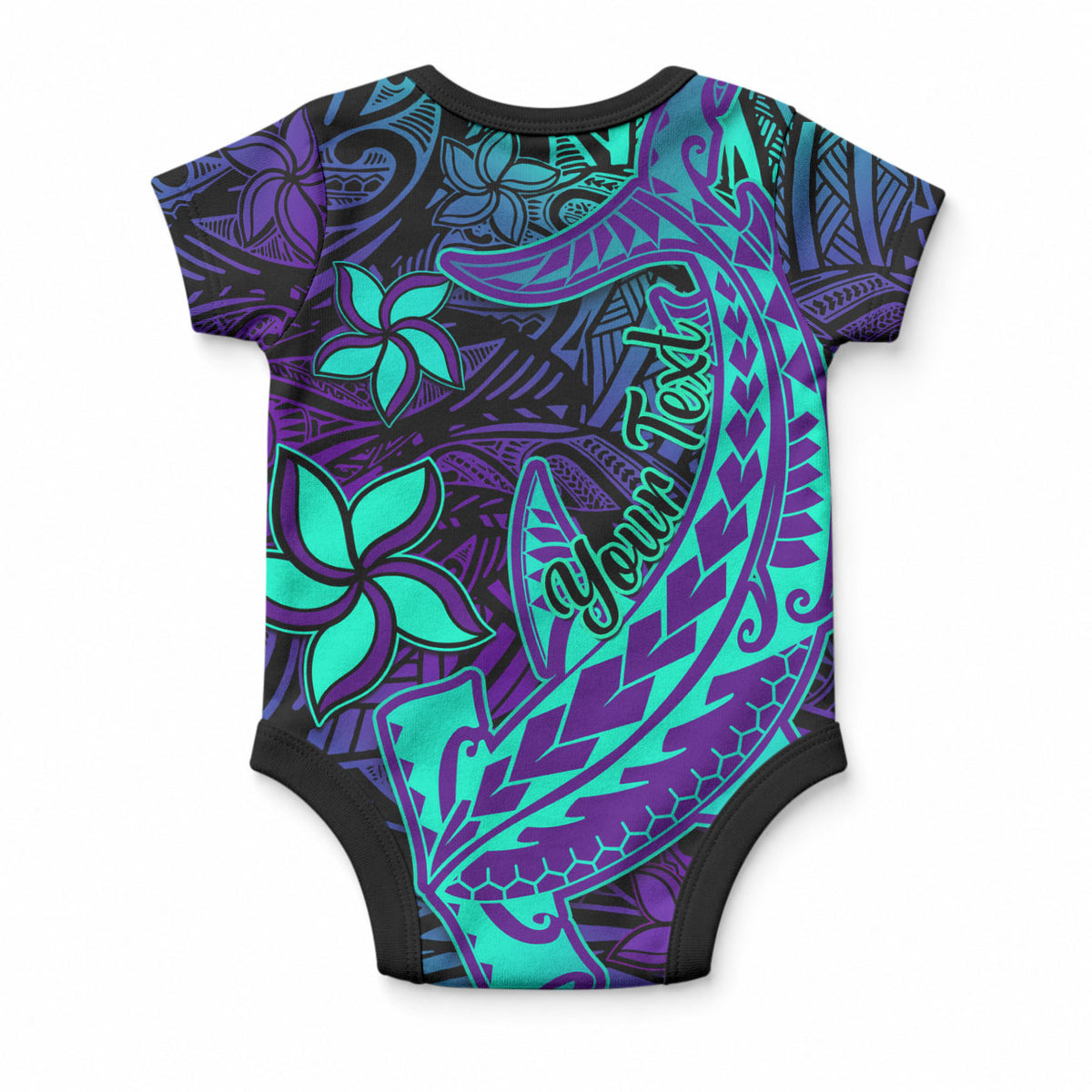 Personalised Purple Paradise Hawaiian Tribal Hammerhead Shark Baby Onesie