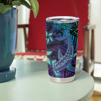 Purple Paradise Hawaiian Tribal Hammerhead Shark Tumbler Cup