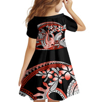 Red Polynesian Family Matching Summer Maxi Dress and Hawaiian Shirt Hammerhead Shark Tattoo Royal Plumeria Gradient Vibes LT14 - Polynesian Pride