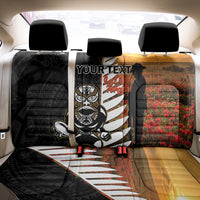 Custom New Zealand Silver Fern Rugby ANZAC Day Back Car Seat Cover 2024 All Black Tiki Mascot LT14 - Polynesian Pride