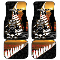 Custom New Zealand Silver Fern Rugby ANZAC Day Car Mats 2024 All Black Tiki Mascot LT14 - Polynesian Pride