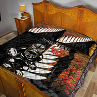 Custom New Zealand Silver Fern Rugby ANZAC Day Quilt Bed Set 2024 All Black Tiki Mascot
