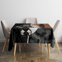 Custom New Zealand Silver Fern Rugby ANZAC Day Tablecloth 2024 All Black Tiki Mascot LT14 - Polynesian Pride