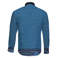 Blue African Dashiki With Fijian Tapa Pattern Family Matching Mermaid Dress and Hawaiian Shirt LT14 - Polynesian Pride