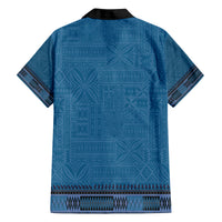 Blue African Dashiki With Fijian Tapa Pattern Family Matching Puletasi and Hawaiian Shirt LT14 - Polynesian Pride
