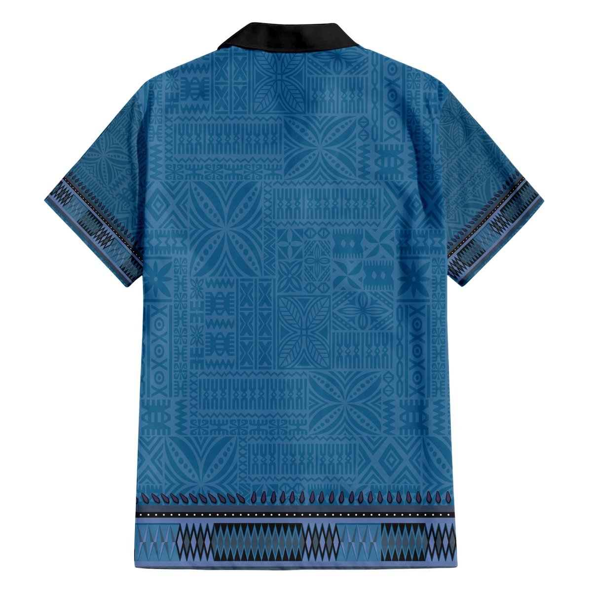 Blue African Dashiki With Fijian Tapa Pattern Hawaiian Shirt LT14 - Polynesian Pride