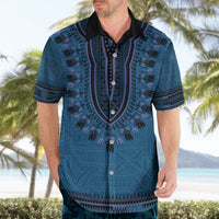 Blue African Dashiki With Fijian Tapa Pattern Hawaiian Shirt LT14 - Polynesian Pride