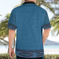 Blue African Dashiki With Fijian Tapa Pattern Hawaiian Shirt LT14 - Polynesian Pride