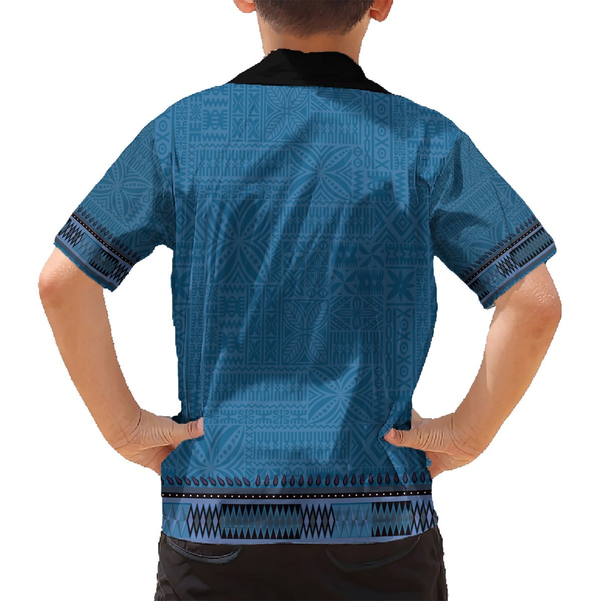 Blue African Dashiki With Fijian Tapa Pattern Hawaiian Shirt LT14 - Polynesian Pride