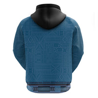 Blue African Dashiki With Fijian Tapa Pattern Zip Hoodie LT14 - Polynesian Pride