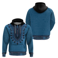 Blue African Dashiki With Fijian Tapa Pattern Zip Hoodie LT14 - Polynesian Pride