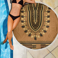 Brown African Dashiki With Fijian Tapa Pattern Beach Blanket