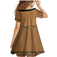 Brown African Dashiki With Fijian Tapa Pattern Family Matching Mermaid Dress and Hawaiian Shirt LT14 - Polynesian Pride