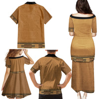 Brown African Dashiki With Fijian Tapa Pattern Family Matching Puletasi and Hawaiian Shirt LT14 - Polynesian Pride