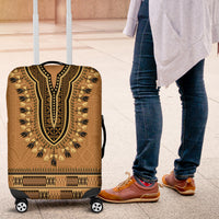 Brown African Dashiki With Fijian Tapa Pattern Luggage Cover LT14 Brown - Polynesian Pride