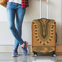 Brown African Dashiki With Fijian Tapa Pattern Luggage Cover LT14 - Polynesian Pride