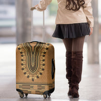 Brown African Dashiki With Fijian Tapa Pattern Luggage Cover LT14 - Polynesian Pride