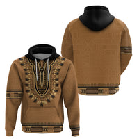 Brown African Dashiki With Fijian Tapa Pattern Zip Hoodie LT14 - Polynesian Pride