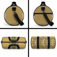 Gold African Dashiki With Fijian Tapa Pattern Duffle Bag LT14 - Polynesian Pride